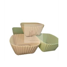   Szilikon Muffin sütőforma szett különböző színben 12db négyzet