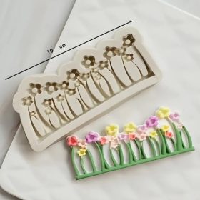   Virágos mező szilikon fondant és marcipán mintázó 4,5x10cm