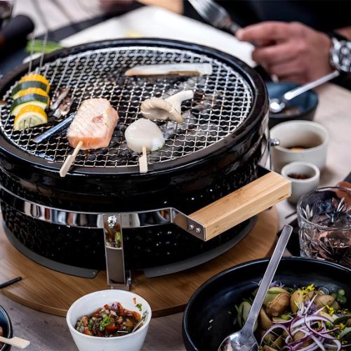 Hibachi Grillező 15"/34 cm kerek fekete