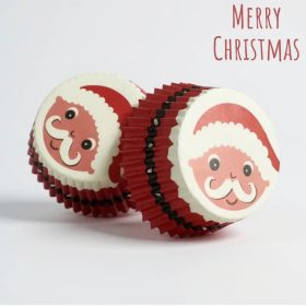 Karácsonyi muffin kapszlik – 75 db (Mikulás)