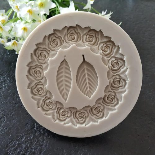 Szilikon fondant és marcipán formázó virágkoszorú 7,5×7,5cm