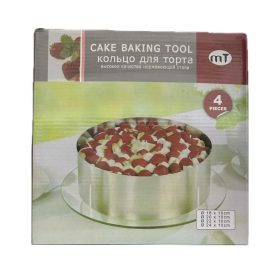 Fém torta és mousse forma-4 részes 10 cm magas