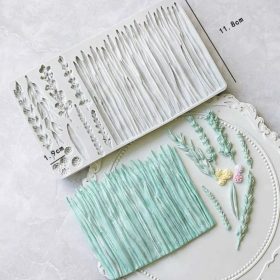   Levendula és fű szilikon fondant és marcipán mintázó 11x19cm