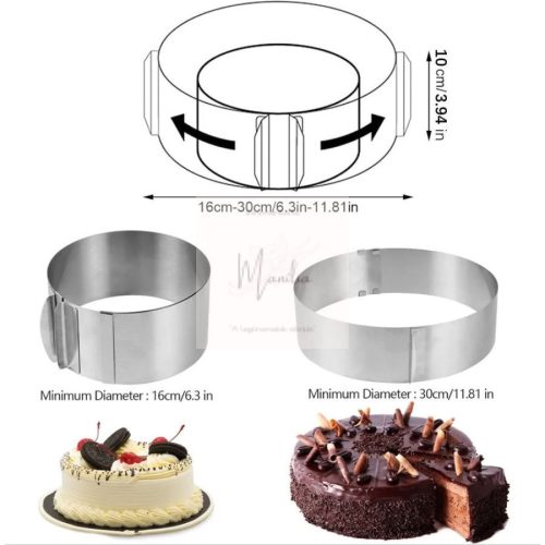 Állítható torta karika több méretben