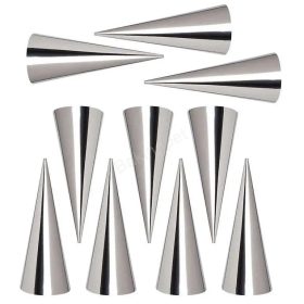   10 darabos fém tölcsér sütőforma, habroló forma 2,5 cm átmérő