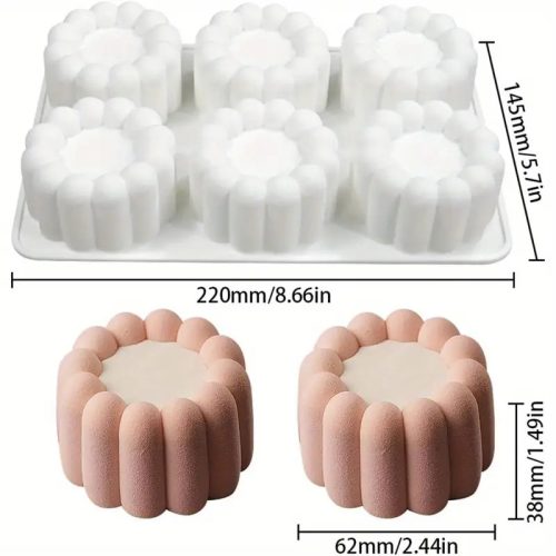 6 részes virág mintás mousse szilikon forma