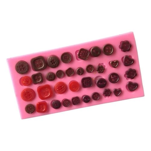 Szilikon fondant és marcipán mintázó (Gombok) 10x19cm