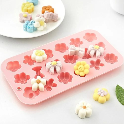 Szilikon forma-Virágok 18 db-os