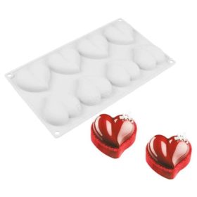 Vágott szív alakú szilikon forma 8 adagos